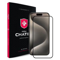 Захисне скло NEU Chatel Corning Gorilla Glass з сіточкою для iPhone 15 Pro Чорне