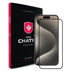 Захисне скло NEU Chatel Corning Gorilla Glass з сіточкою для iPhone 15 Pro Чорне