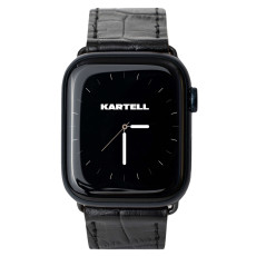 Ремінець Kartel для Apple Watch 42|44|45|49 із крокодилячої шкіри, у чорному кольорі