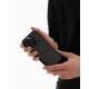 Чохол із чорної шкіри страуса з фолікулами для iPhone 16 Pro Max