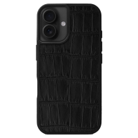 Чохол-накладка Kartel із чорної шкіри крокодила для iPhone 