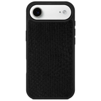 Чохол із чорної шкіри пітона з дрібними лусочками для Apple iPhone 17 Air