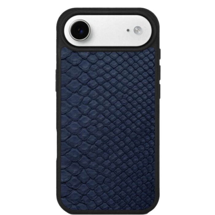 Чохол із Темно-синьої шкіри пітона з дрібними лусочками для iPhone 17 Air