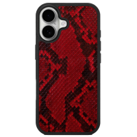Чохол із червоної шкіри пітона з дрібними лусочками для iPhone 17