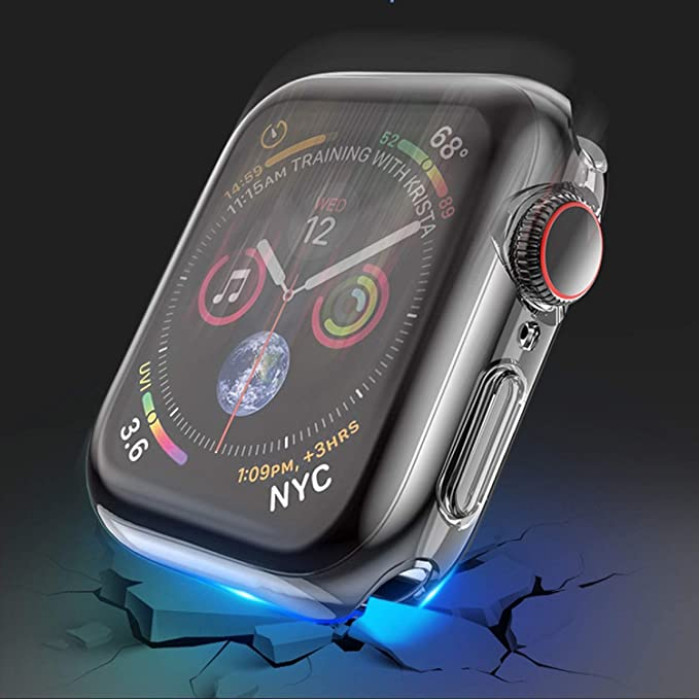Силіконовий чохол Yolin Case для Apple Watch Series 3 42mm Silver + Transpanent (комплект 2 шт)