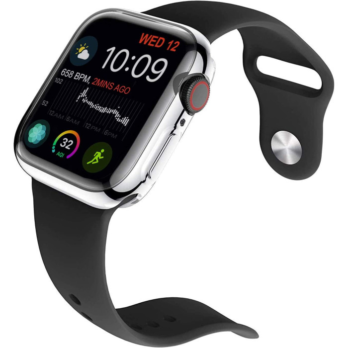 Силіконовий чохол Yolin Case для Apple Watch Series 3 42mm Silver + Transpanent (комплект 2 шт)
