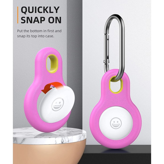 Чохол-брелок TPU протиударний для AirTag MOKO Ring Pink