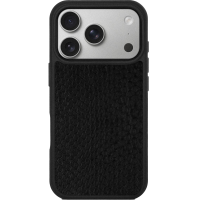Чохол із чорної шкіри пітона з дрібними лусочками для Apple iPhone 17 Pro