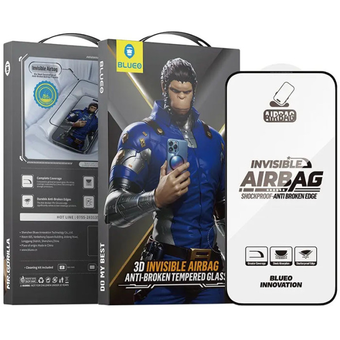 Захисне 3D скло Blueo Invisible Airbag для Apple iPhone 15 Pro (6.1
