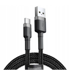 Дата кабель Baseus Cafule USB to Type-C Cable 3A (1m) (CATKLF-B) Чорний / Сірий