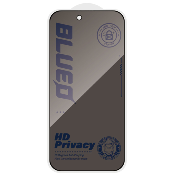 Захисне 2.5D скло Blueo Full Cover Anti-Peep для Apple iPhone 18 Pro (6.3