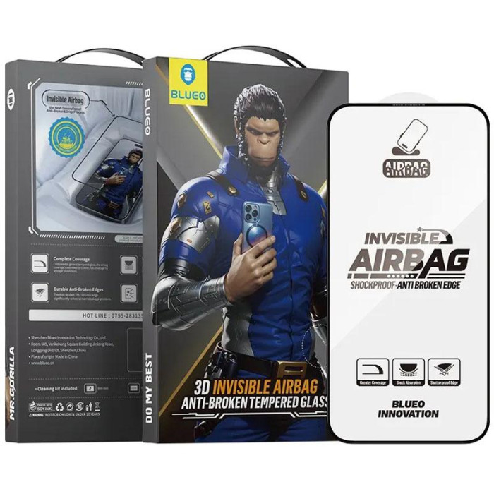 Захисне 3D скло Blueo Invisible Airbag для Apple iPhone 17 Pro Max/16 Pro Max/18 Pro Max (6.9
