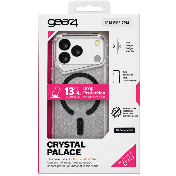 Чохол-накладка Gear4 Crystal Palace Shine with Magnetic Fit для Apple iPhone 17 Pro/18 Pro (6.3″)