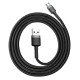 Кабель Baseus Cafule USB 2.0 to microUSB 2.4A 1M Чорний/Сірий (CAMKLF-BG1)