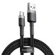 Кабель Baseus Cafule USB 2.0 to Type-C 3A 1M Чорний/Сірий (CATKLF-BG1)