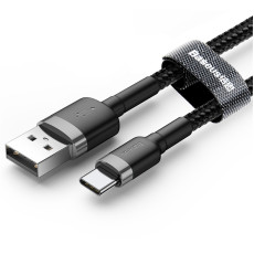 Кабель Baseus Cafule Cable USB For Type-C 3A 1m Gray+Black