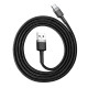 Кабель Baseus Cafule USB 2.0 to Type-C 3A 1M Чорний/Сірий (CATKLF-BG1)