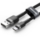 Кабель Baseus Cafule USB 2.0 to Type-C 3A 1M Чорний/Сірий (CATKLF-BG1)