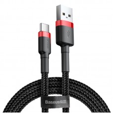 Кабель Baseus Cafule Cable USB For Type-C 3A 2m Red+Black