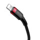 Кабель Baseus Cafule Type-C to Lightning PD 18W 1M Чорний/Червоний (CATLKLF-91)