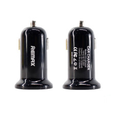 Автомобільний зарядний пристрій Remax Mini USBx2 2.4A/1A Black (RCC201B)