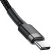 Кабель Baseus Cafule Type-C to Type-C PD2.0 60W 20V 3A 1M Чорний/Сірий (CATKLF-GG1)