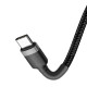 Кабель Baseus Cafule Type-C to Type-C PD2.0 60W 20V 3A 1M Чорний/Сірий (CATKLF-GG1)