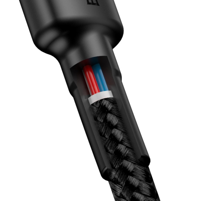 Кабель Baseus Cafule Type-C to Type-C PD2.0 60W 20V 3A 1M Чорний/Сірий (CATKLF-GG1)