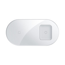 Бездротовий зарядний пристрій Baseus Simple 18W 2 in 1 Білий (WXJK-02)