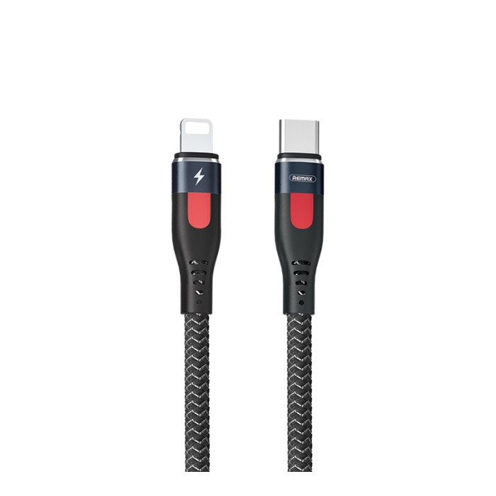 Кабель Remax Lesu Aluminum Alloy Type-C to Lightning PD 20W 1M Чорний (RC-188i)