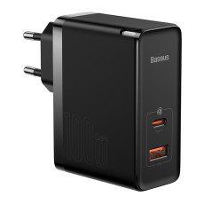 Мережевий зарядний пристрій Baseus GaN5 Pro 2 порти + кабель Baseus Mini Type-C для Type-C 100W(20V/5A) 1М Чорний