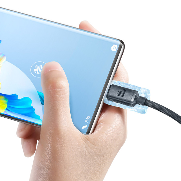 Кабель Baseus Crystal Shine USB 2.0 to Type-C 100W 1.2M Чорний (CAJY000401)