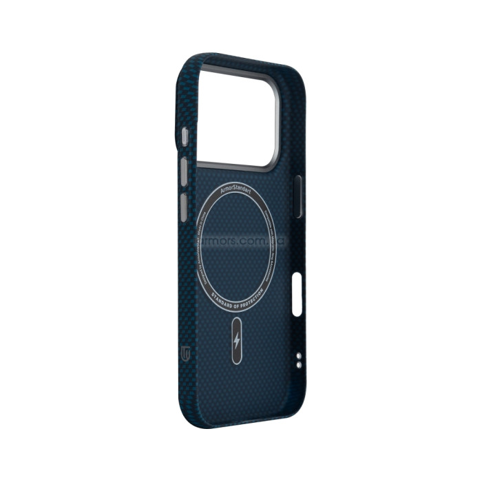 Чохол ArmorStandart LikeCarbon2 Mag Case для Apple iPhone 17 Pro Kevlar Dark Blue (ARM88554)
