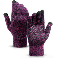 Рукавички для сенсорних екранів Touch Gloves Melange purple/black розмір XL