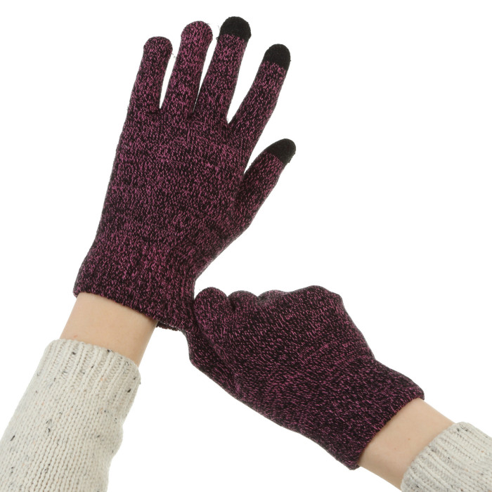 Рукавички для сенсорних екранів Touch Gloves Melange purple/black розмір XL