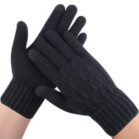 Рукавички для сенсорних екранів із плетінням Touch Gloves Rope black