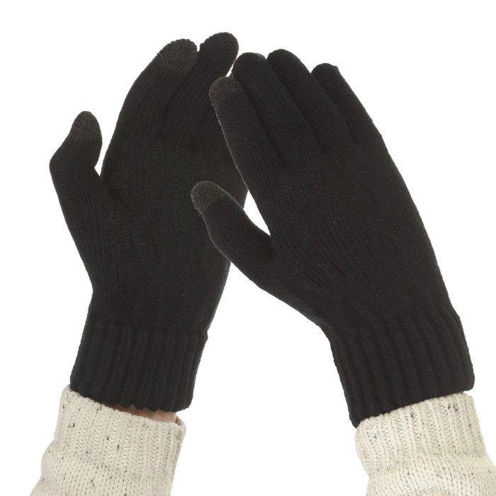 Рукавички для сенсорних екранів із плетінням Touch Gloves Rope black