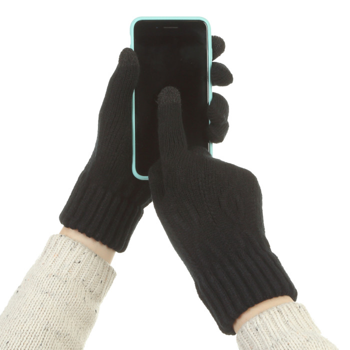 Рукавички для сенсорних екранів із плетінням Touch Gloves Rope black