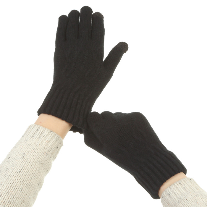 Рукавички для сенсорних екранів із плетінням Touch Gloves Rope black