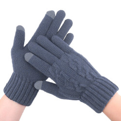 Рукавички для сенсорних екранів із плетінням Touch Gloves Rope blue