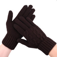 Рукавички для сенсорних екранів із плетінням Touch Gloves Rope brown