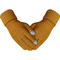 Рукавички для сенсорних екранів із плетінням Touch Gloves Braid camel