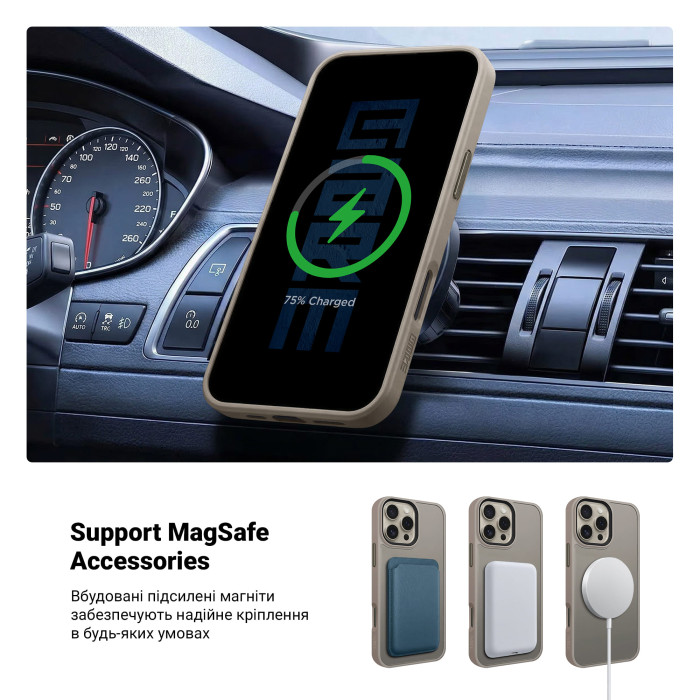 Чохол ArmorStandart Uniq MagSafe для Apple iPhone 16 Pro Max Titanium Gold (ARM79513)