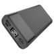 Зовнішній акумулятор Power Bank Hoco Wellsping J85 20000 mAh Wireless LED Digital Display Black