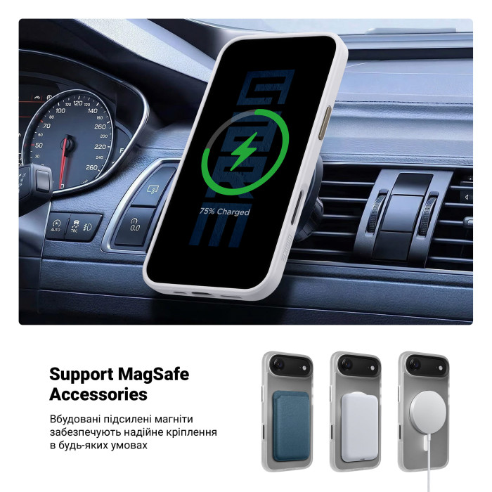 Чохол ArmorStandart Uniq MagCase для Apple iPhone 17 Air Matte Clear (ARM86279)