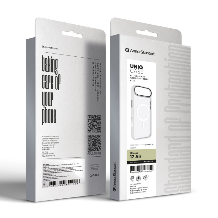 Чохол ArmorStandart Uniq MagCase для Apple iPhone 17 Air Matte Clear (ARM86279)