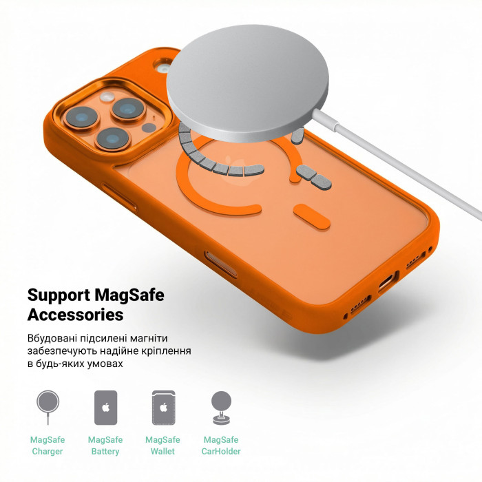 Чохол ArmorStandart Unit-C MagCase для Apple iPhone 17 Pro Max Orange (ARM86623)
