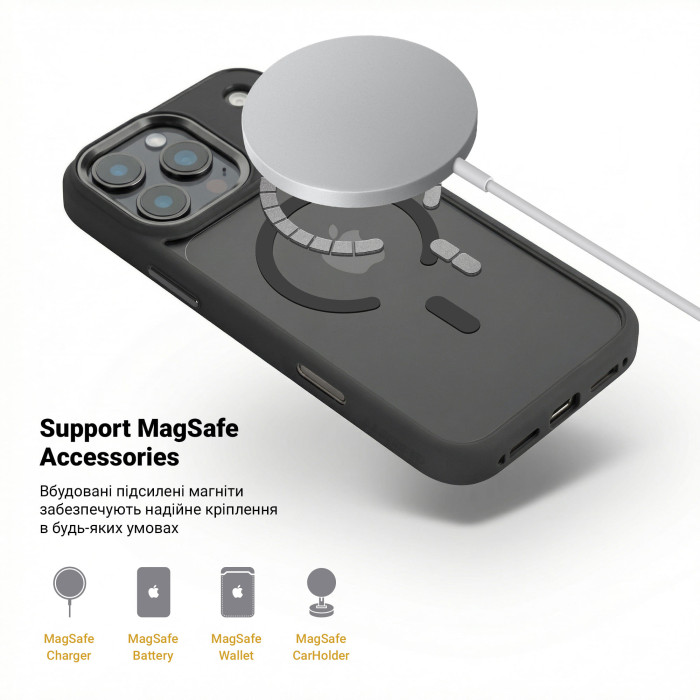 Чохол ArmorStandart Unit-C MagCase для Apple iPhone 17 Pro Max Black (ARM87913)