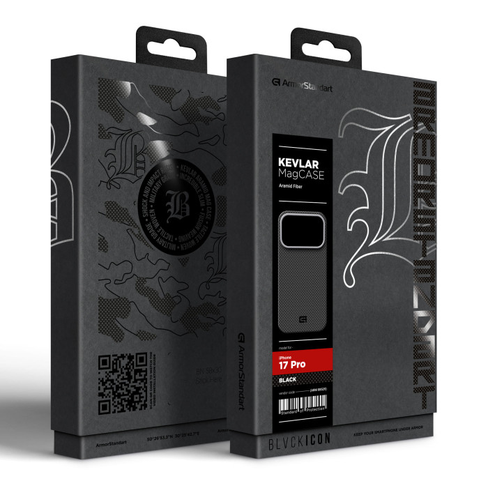 Чохол ArmorStandart BlackIcon Kevlar MagCase для Apple iPhone 17 Pro Black (ARM88529)