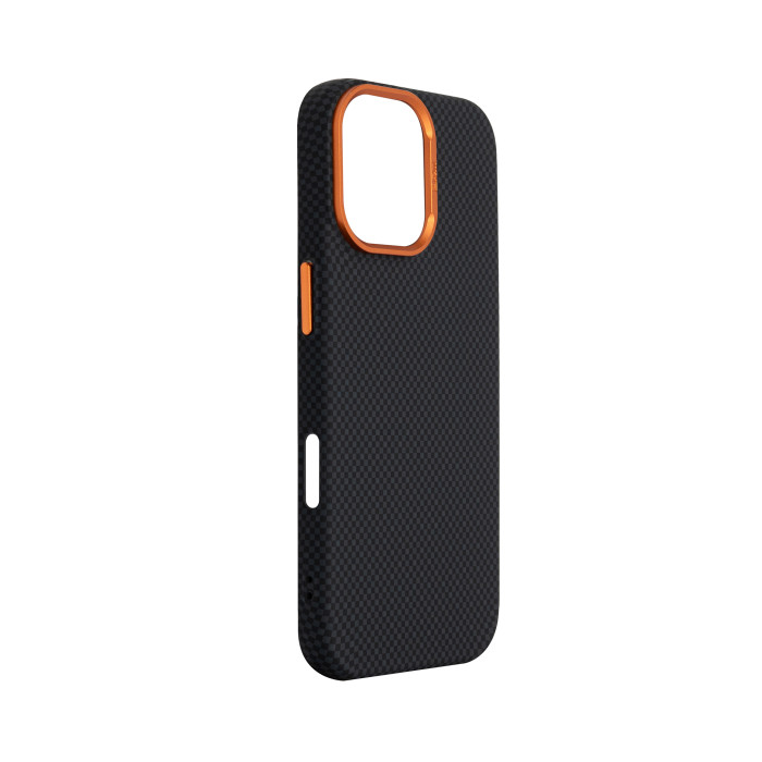 Чохол ArmorStandart LikeCarbon2 SE Mag Case для Apple iPhone 17 Kevlar Black Orange (ARM89163)